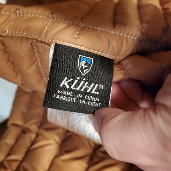🏔️KÜHL PROJEKT Down Puffer Jacket | Hooded Quilted Insulated Coat | Nude/Tan M - Picture 13 of 14